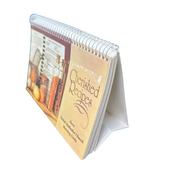 Vintage Cherished Recipes Cookbook Flora United Methodist Church Spiral Wire MS - Picture 2 of 11